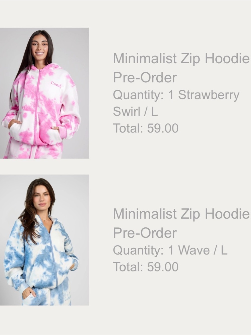 Blue Tie-Dye Zip Puffer Jacket - Picture 2 of 3